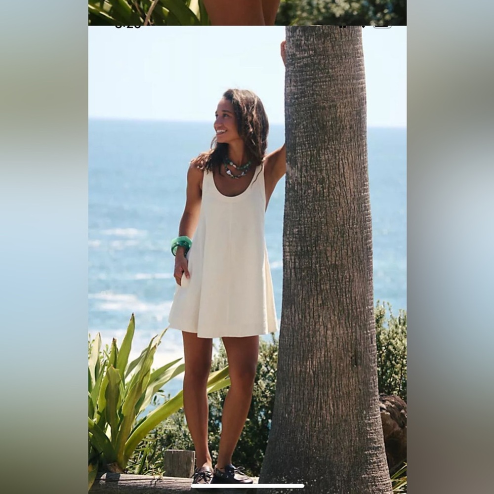 Free People White Sleeveless Dress